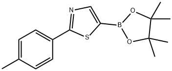 5-(4,4,5,5-tetramethyl-1,3,2-dioxaborolan-2-yl)-2-(p-tolyl)thiazole Struktur