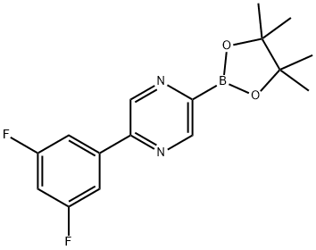 5-(3,5-Difluorophenyl)pyrazine-2-boronic acid pinacol ester 结构式