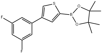 3-羟基-2,3-二甲基丁烷-2-基氢(4-(3,5-二氟苯基)噻吩-2-基)硼酸酯, 1402227-90-0, 结构式