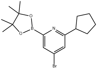 4-Bromo-6-(cyclopentyl)pyridine-2-boronic acid pinacol ester Struktur