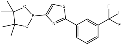 4-(4,4,5,5-四甲基-1,3,2-二氧硼杂环戊烷-2-基)-2-(3-(三氟甲基)苯基)噻唑,1402237-78-8,结构式
