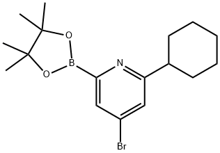 4-Bromo-6-(cyclohexyl)pyridine-2-boronic acid pinacol ester Struktur