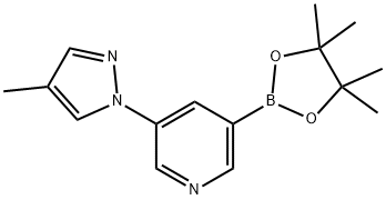 5-(4-Methyl-1H-pyrazol-1-yl)pyridine-3-boronic acid pinacol ester Structure
