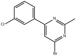 4-bromo-6-(3-chlorophenyl)-2-methylpyrimidine Struktur