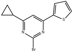 2-bromo-4-(2-thienyl)-6-cyclopropylpyrimidine 化学構造式