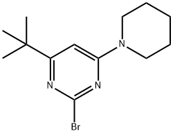 2-bromo-4-(piperidin-1-yl)-6-(tert-butyl)pyrimidine Structure