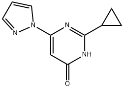 4-Hydroxy-2-cyclopropyl-6-(1H-pyrazol-1-yl)pyrimidine, 1412958-47-4, 结构式