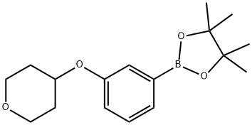 4,4,5,5-TETRAMETHYL-2-[3-(OXAN-4-YLOXY)PHENYL]-1,3,2-DIOXABOROLANE,1416367-41-3,结构式