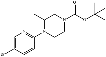 tert-butyl 4-(5-bromopyridin-2-yl)-3-methylpiperazine-1-carboxylate Structure