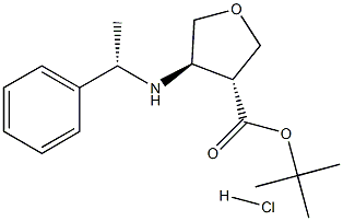 tert-butyl trans-4-[[(1S)-1-phenylethyl]amino]tetrahydrofuran-3-carboxylate hydrochloride Structure
