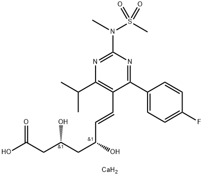 ((3S,5S,E)-7-(4-(4-fluorophenyl)-6-isopropyl-2-(N-methylmethyl sulfonamido)pyrimidin-5-yl)-3,5-dihydroxyhept-6-enoate)calcium (II) Struktur