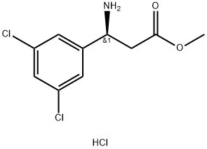 (3S)-3-氨基-3-(3,5-二氯苯基)丙酸甲酯盐酸盐, 1423040-66-7, 结构式