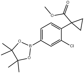 methyl 1-[2-chloro-4-(tetramethyl-1,3,2-dioxaborolan-2-yl)phenyl]cyclopropane-1-carboxylate Struktur