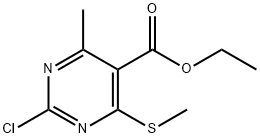 2-氯-4-甲基-6-(甲硫基)嘧啶-5-羧酸乙酯,1425387-12-7,结构式