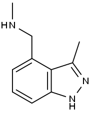 N-methyl(3-methyl-1H-indazol-4-yl)methanamine Struktur
