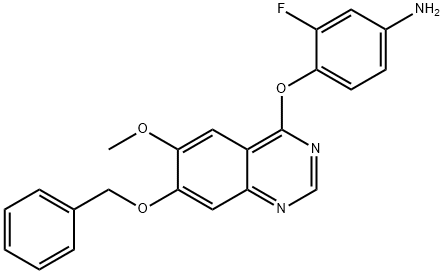 4-((7-(Benzyloxy)-6-methoxyquinazolin-4-yl)oxy)-3-fluoroaniline 结构式
