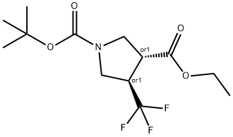 1-(tert-butyl) 3-ethyl (3S,4S)-4-(trifluoromethyl)pyrrolidine-1,3-dicarboxylate 结构式