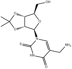 5-Aminomethyl-2',3'-di-O-isopropylidene 2-thiouridine Structure