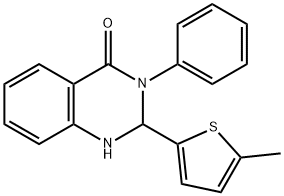 2,3-Dihydro-2-(5-methyl-2-thienyl)-3-phenyl-4(1H)-quinazolinone Struktur
