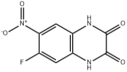 2,3-Quinoxalinedione, 6-fluoro-1,4-dihydro-7-nitro- 化学構造式