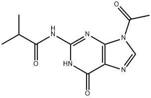 N-(9-Acetyl-6-oxo-6,9-dihydro-1H-purin-2-yl)-isobutyramide Struktur
