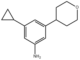 3-(4-Tetrahydropyranyl)-5-(cyclopropyl)aniline,1434127-28-2,结构式