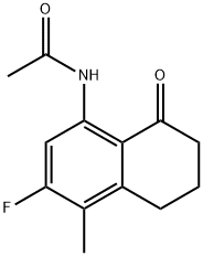 N-(3-Fluoro-4-methyl-8-oxo-5,6,7,8-tetrahydro-1-naphthyl)acetamide 化学構造式