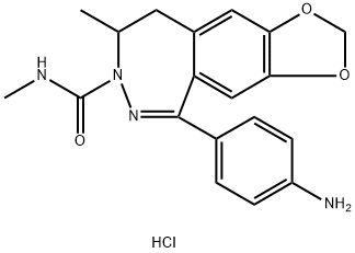 1-(4-Aminophenyl)-3-methylcarbamyl-4-methyl-3,4-dihydro-7,8-methylenedioxy-5H-2,3-benzodiazepinehydrochloride Structure