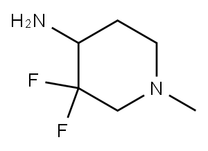 3,3-二氟-1-甲基哌啶-4-胺 结构式