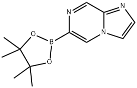 6-(4,4,5,5-四甲基-1,3,2-二噁硼烷-2-基)咪唑并[1,2-A]吡嗪, 1445860-58-1, 结构式