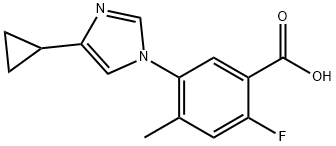 5-(4-cyclopropyl-1H-imidazol-1-yl)-2-fluoro-4-methylbenzoic acid 化学構造式