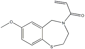 1-(7-甲氧基-2,3-二氢苯并[F][1,4]硫氮杂卓-4(5H)-基)丙-2-烯-1-酮, 145903-18-0, 结构式