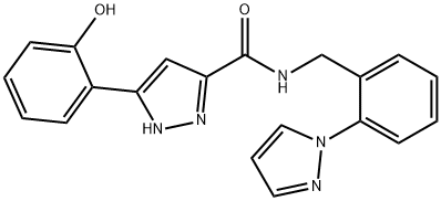 N-[2-(1-Pyrazolyl)benzyl]-5-(2-hydroxyphenyl)-1H-pyrazole-3-carboxamide Structure
