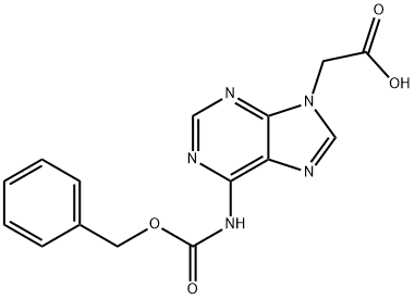6-(ベンジルオキシカルボニルアミノ)-9H-プリン-9-酢酸 化学構造式