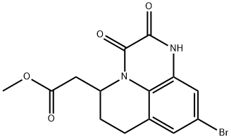2-(9-溴-2,3-二氧代-2,3,6,7-四氢-1H,5H-吡啶并[1,2,3-DE]喹喔啉-5-基)乙酸甲酯,150533-87-2,结构式