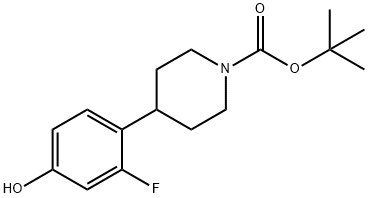 4-(2-Fluoro-4-hydroxyphenyl)-piperidine-1-carboxylic acid tert-butyl ester Structure