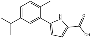 1H-Pyrrole-2-carboxylic acid, 5-[2-methyl-5-(1-methylethyl)phenyl]-,1528598-94-8,结构式