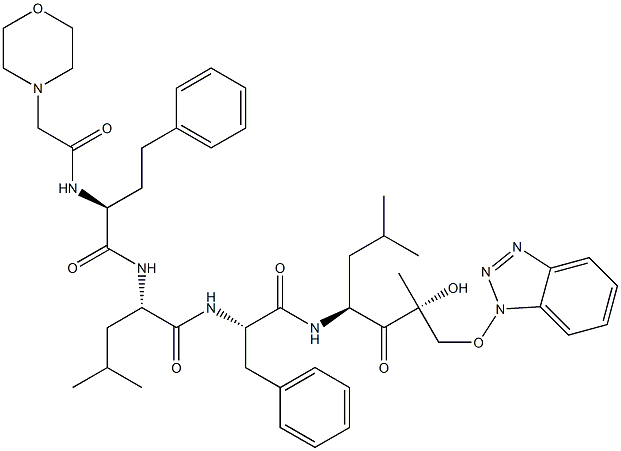 (S)-N-((S)-1-(((2R,4S)-1-((1H-Benzo[d][1,2,3]triazol-1-yl)oxy)-2-hydroxy-2,6-dimethyl-3-oxoheptan-4-yl)amino)-1-oxo-3-phenylpropan-2-yl)-4-methyl-2-((S)-2-(2-morpholinoacetamido)-4-phenylbutanamido)pentanamide|OPC-532135