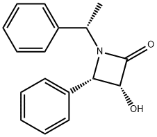 2-Azetidinone, 3-hydroxy-4-phenyl-1-[(1S)-1-phenylethyl]-, (3R,4S)- Structure