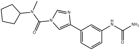 N-cyclopentyl-N-methyl-4-(3-ureidophenyl)-1H-imidazole-1-carboxamide Structure