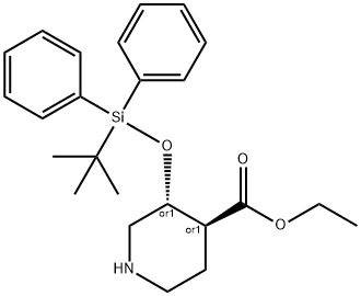 (3R,4S)-ethyl 3-((tert-butyldiphenylsilyl)oxy)piperidine-4-carboxylate Structure