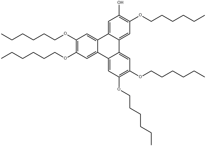 2-ヒドロキシ-3,6,7,10,11-ペンタキス(ヘキシルオキシ)トリフェニレン 化学構造式