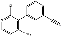 2-CHLORO-4-AMINO-3-(3-CYANOPHENYL)PYRIDINE 结构式