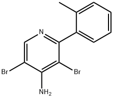 4-Amino-3,5-dibromo-2-(2-tolyl)pyridine 结构式