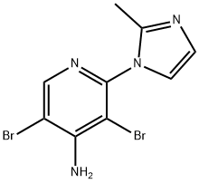 4-Amino-3,5-dibromo-2-(2-methylimidazol-1-yl)pyridine 结构式