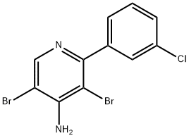 4-Amino-3,5-dibromo-2-(3-chlorophenyl)pyridine 结构式