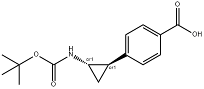 4-(trans-2- ((tert-butoxycarbonyl)amino)cyclopropyl)benzoic acid 结构式