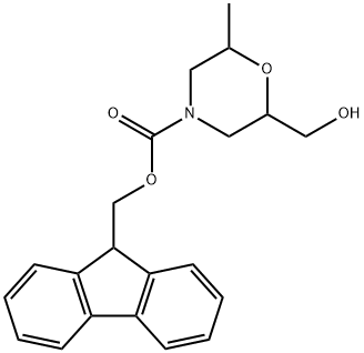 (9H-fluoren-9-yl)methyl 2-(hydroxymethyl)-6-methylmorpholine-4-carboxylate Struktur