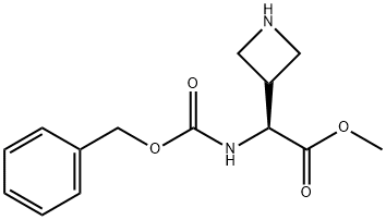 3-Azetidineacetic acid, alpha-[[(phenylmethoxy)carbonyl]amino]-, methyl ester, (alphaS)- Structure