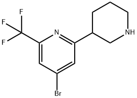4-Bromo-2-trifluoromethyl-6-(piperidin-3-yl)pyridine Structure